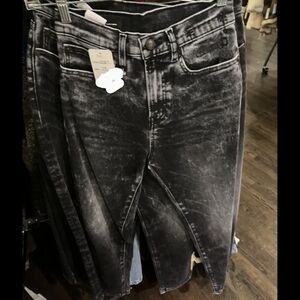 R13 Black and Gray Straight Leg Jeans